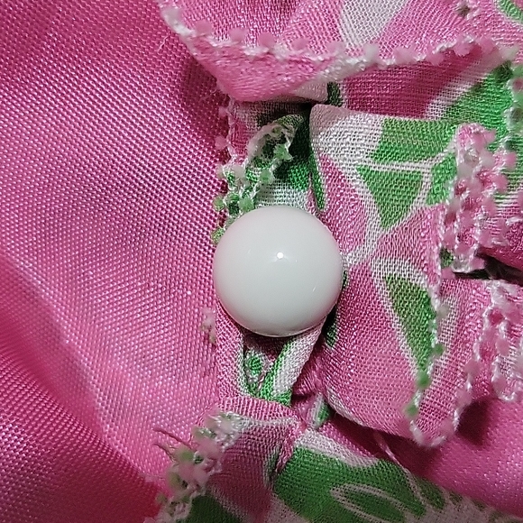 Lilly Pulitzer Silk Blend Pink and Green Short Sleeve Dress Size 0 - Picture 9 of 13